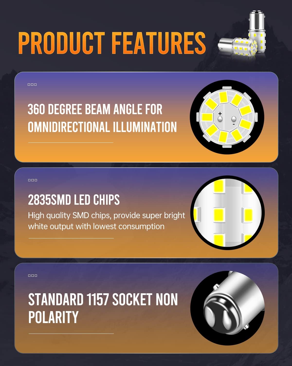 LUYED, 2 bombillas de led de 800lúmenes súper brillantes para ópticas traseras, luces de freno y de giro 1157 2835 33-EX Chipsets 1157 2057 2357 7528