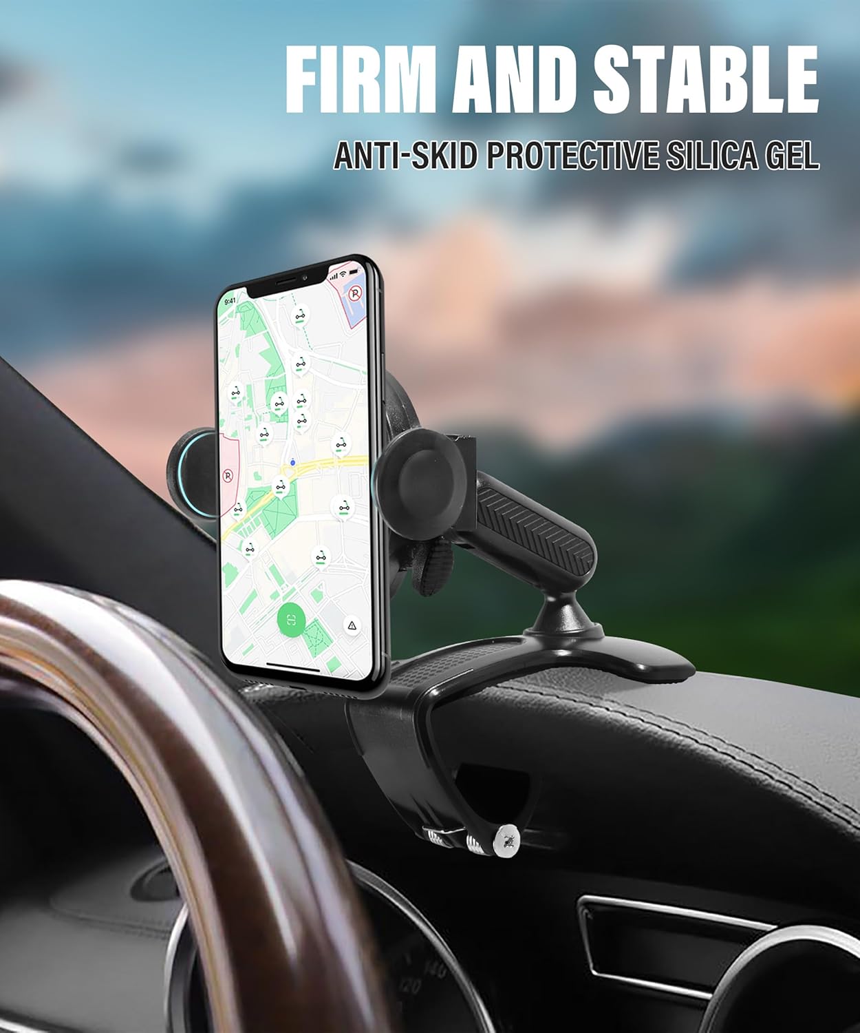 Soporte para teléfono de automóvil, soporte para teléfono celular con placa de número de estacionamiento, soporte de teléfono para automóvil,