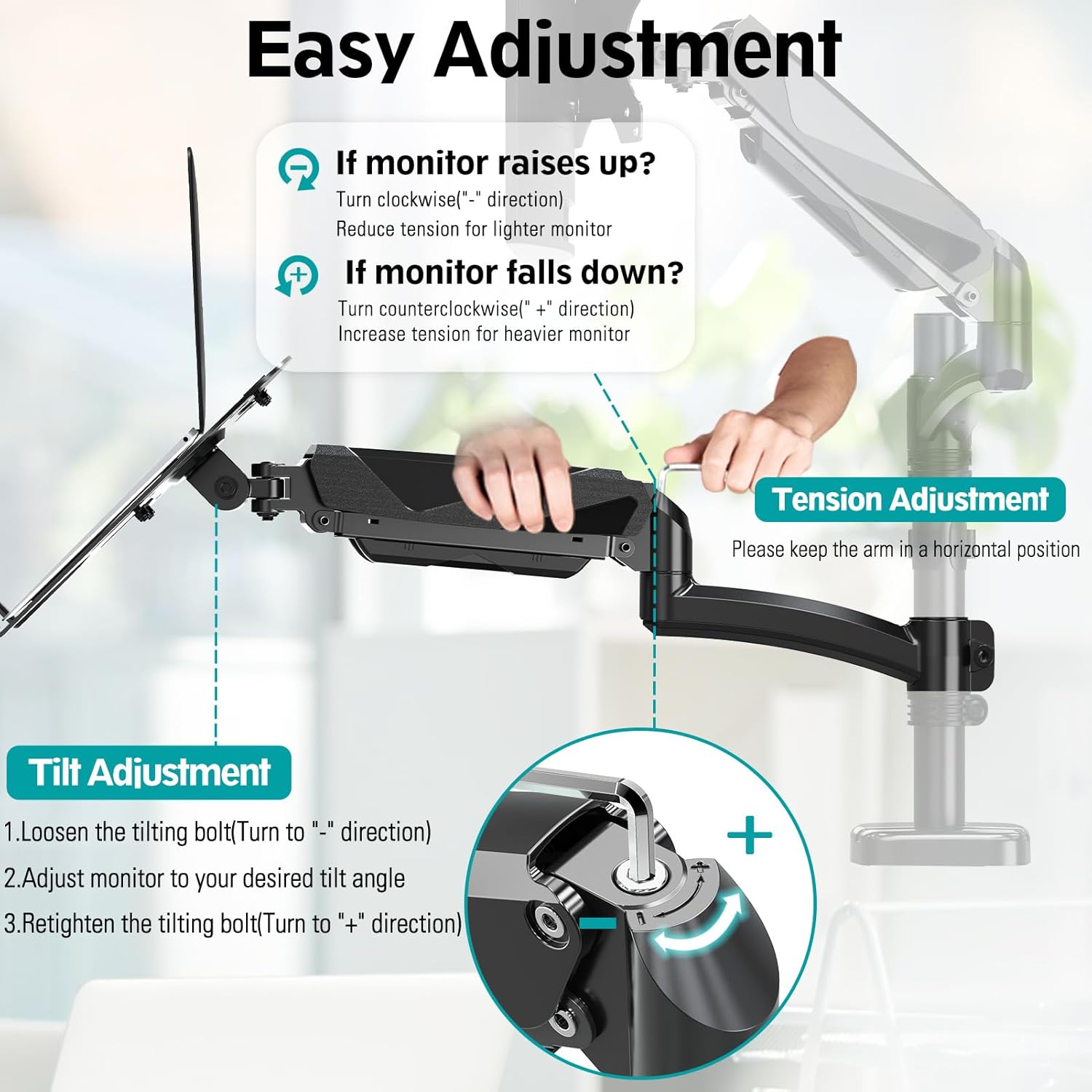 MOUNT PRO Soporte para monitor y laptop para laptop de 17 pulgadas y pantallas de computadora de 32 pulgadas, soporte doble para laptop y monitor,