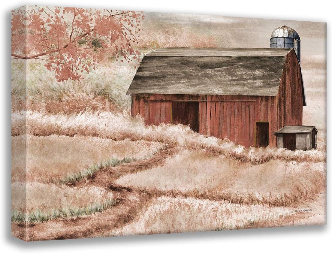 ArtDirect Country Barn II 18×15 Gallery Wrapped Canvas Museum Art by Wargo, Ed
