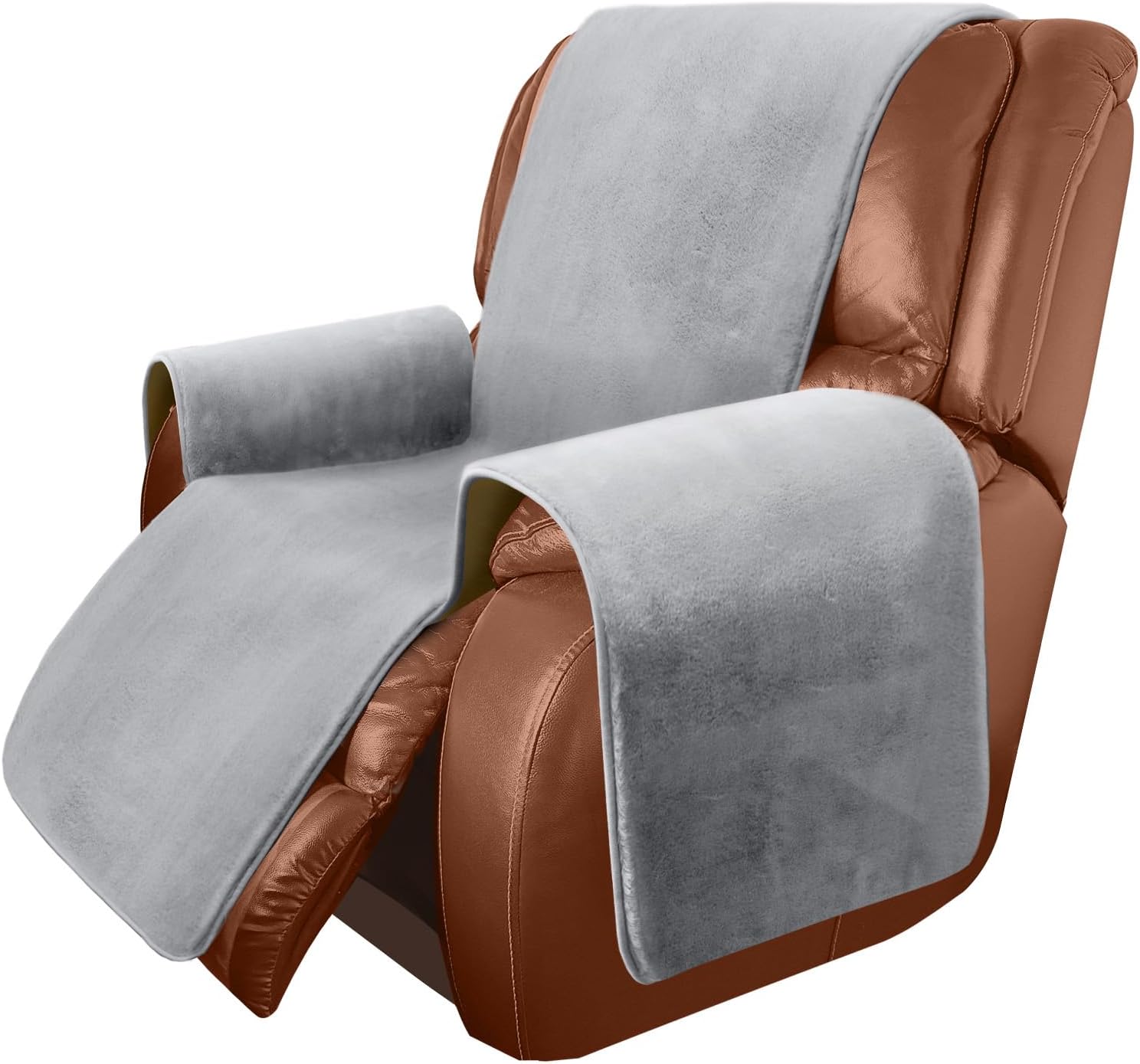 Granbest Funda gruesa de lujo para sillón reclinable que se asemeja a la piel de conejo, elegante funda de felpa para silla reclinable de 22.44 ozm,