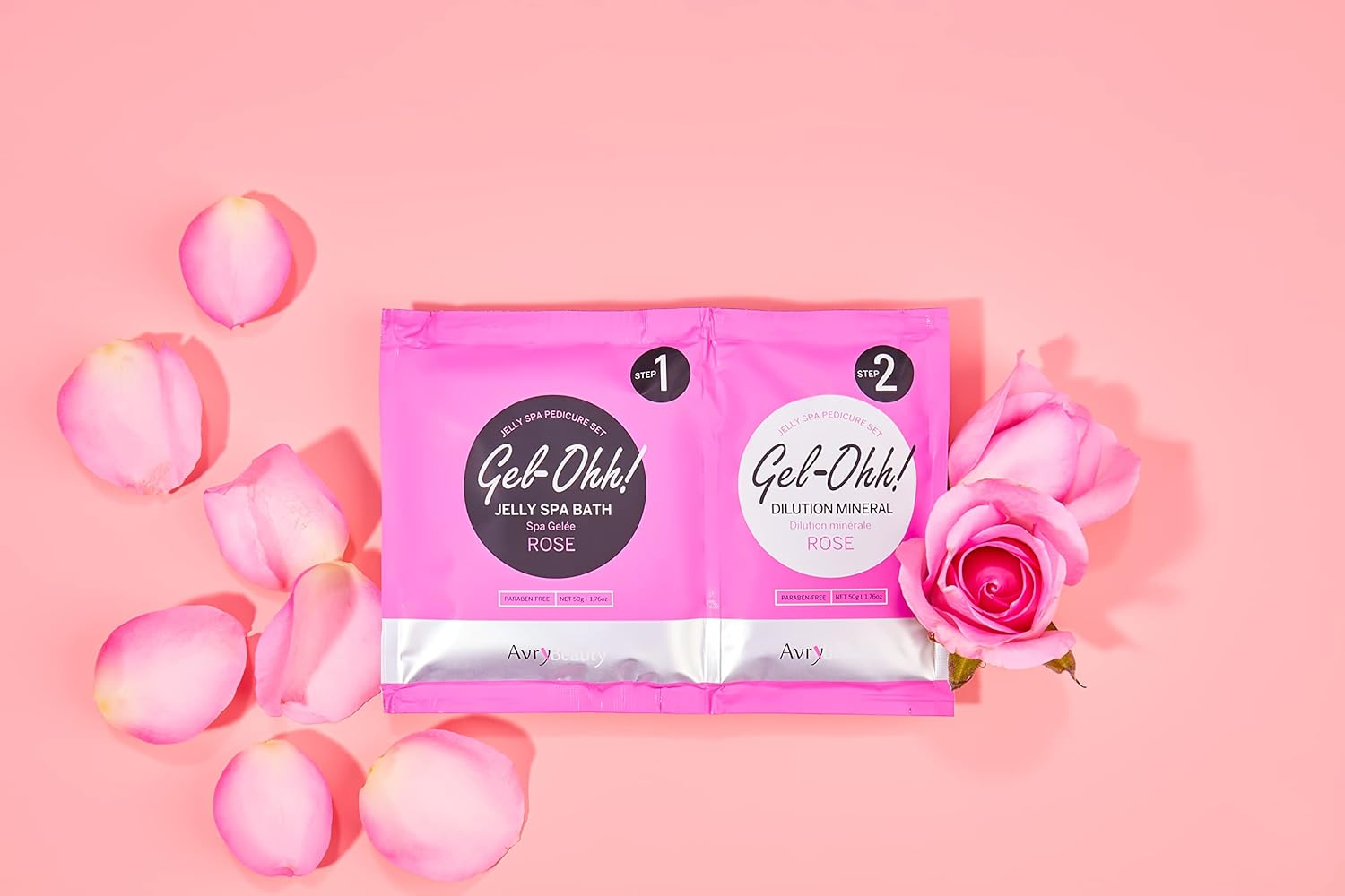 Gel-Ohh Jelly Spa Bath – Paquete de 3 unidades, aroma a rosa, infusión de rosa, pedicura de gelatina, servicios de salón, pedicura, salón de pedi,