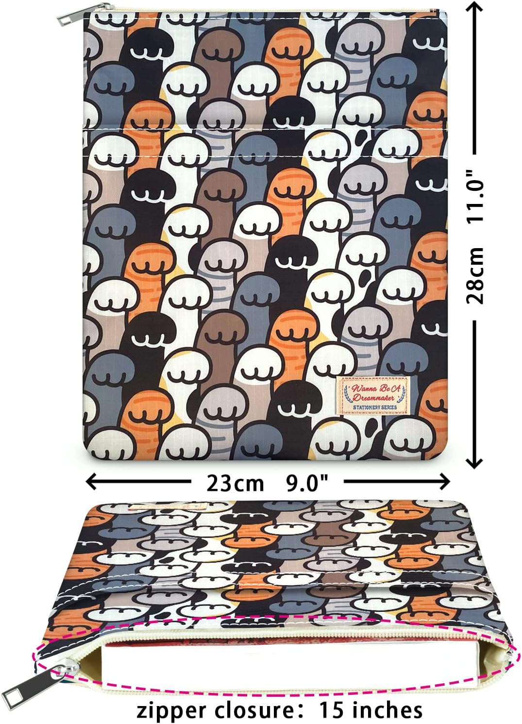 Funda de libro para amantes de los libros con cremallera, protector de libro de nerd de libros, fundas de libro para tapa dura, lavable,