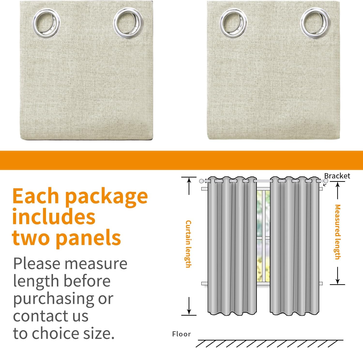 YoungsTex Cortinas 100% opacas con textura de lino para dormitorio, bloqueo de luz completa, con aislamiento térmico, cortinas de lino para sala de