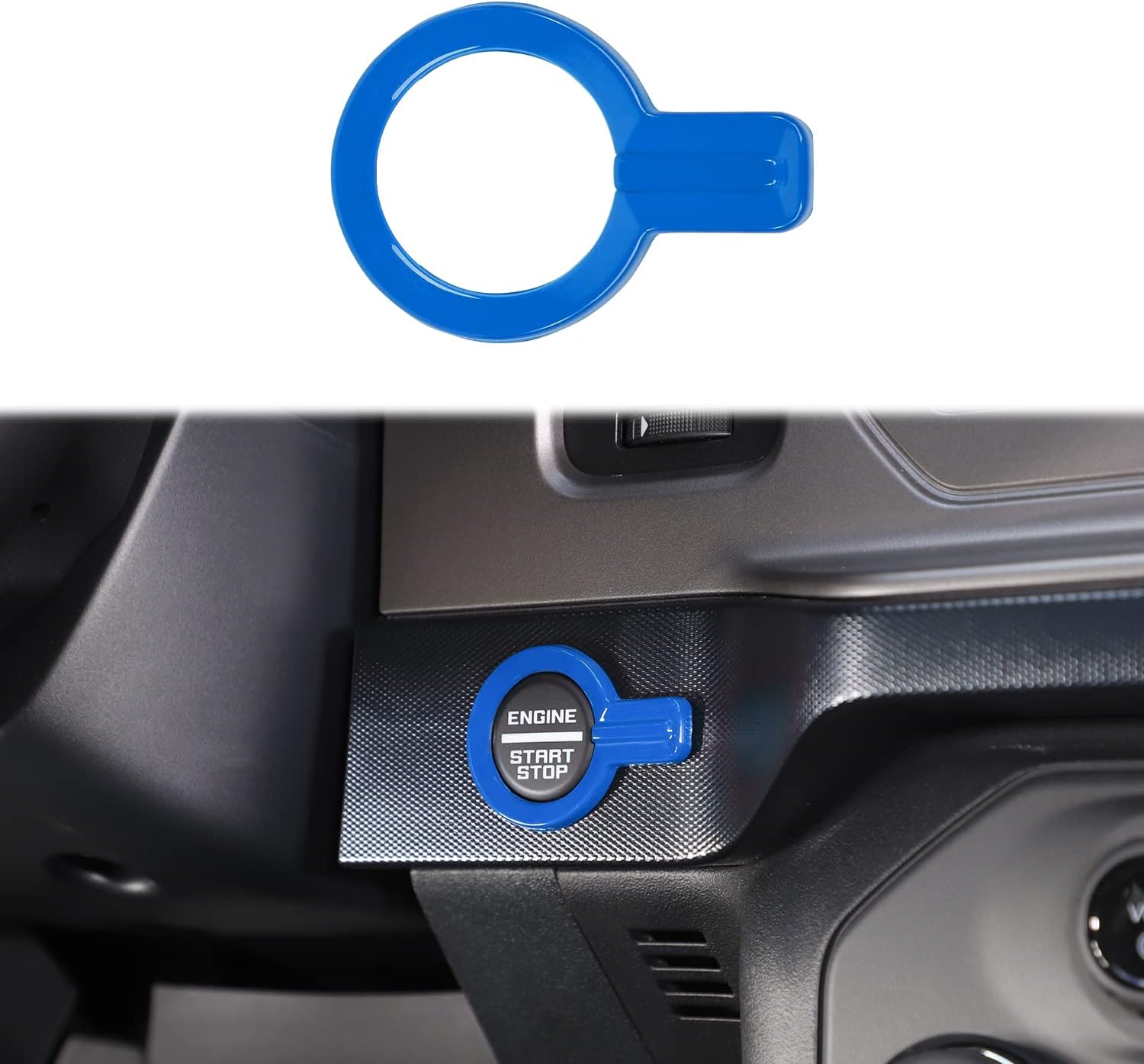 Compatible con Ford Bronco – Cubierta de anillo de botón de arranque del motor de consola central compatible con Ford Bronco 2021 2022 2023 2024 2 2