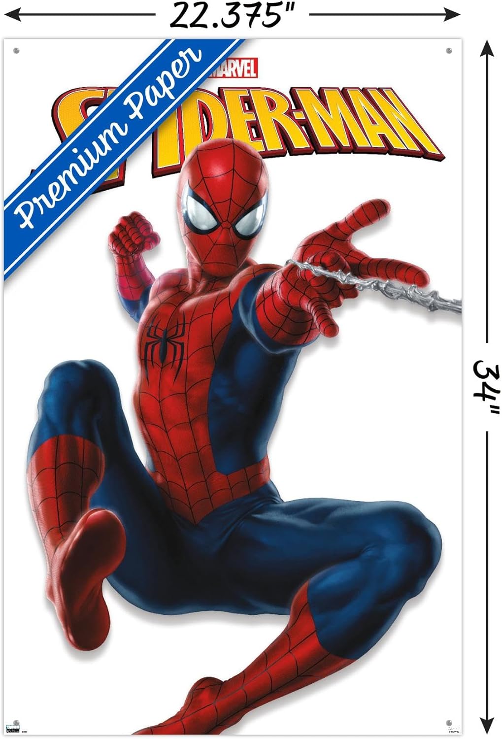 Trends International Marvel Comics – Póster de pared de la serie Spider-Man, 22.37 x 34.00 pulgadas, paquete de póster premium y alfiler