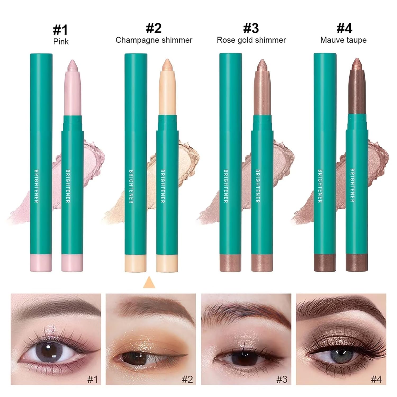 Barra de sombra de ojos, sombra de ojos en barra iluminadora (2#Champagne Shimmer)