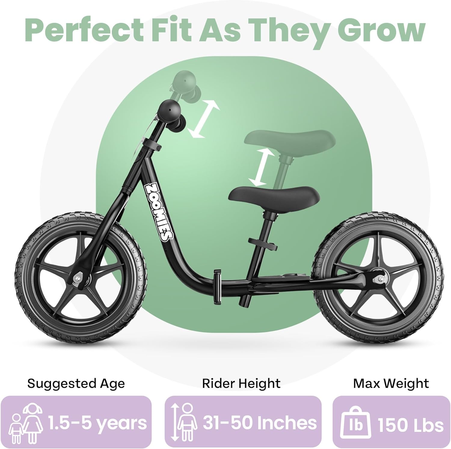 Bicicleta de equilibrio plegable de 12 pulgadas para niños de 2 a 5 años, plegable, fácil de llevar sobre la marcha, con correa de transporte
