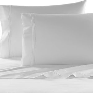 Kassatex Strada Bedding Collection – Juego de fundas de almohada tamaño King, color blanco Kassatex Strada Bedding Collection – Juego de fundas de almohada tamaño King, color blanco