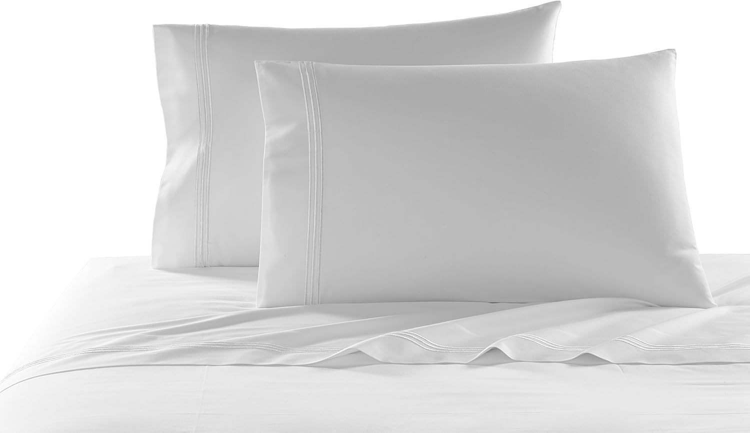 Kassatex Strada Bedding Collection – Juego de fundas de almohada tamaño King, color blanco