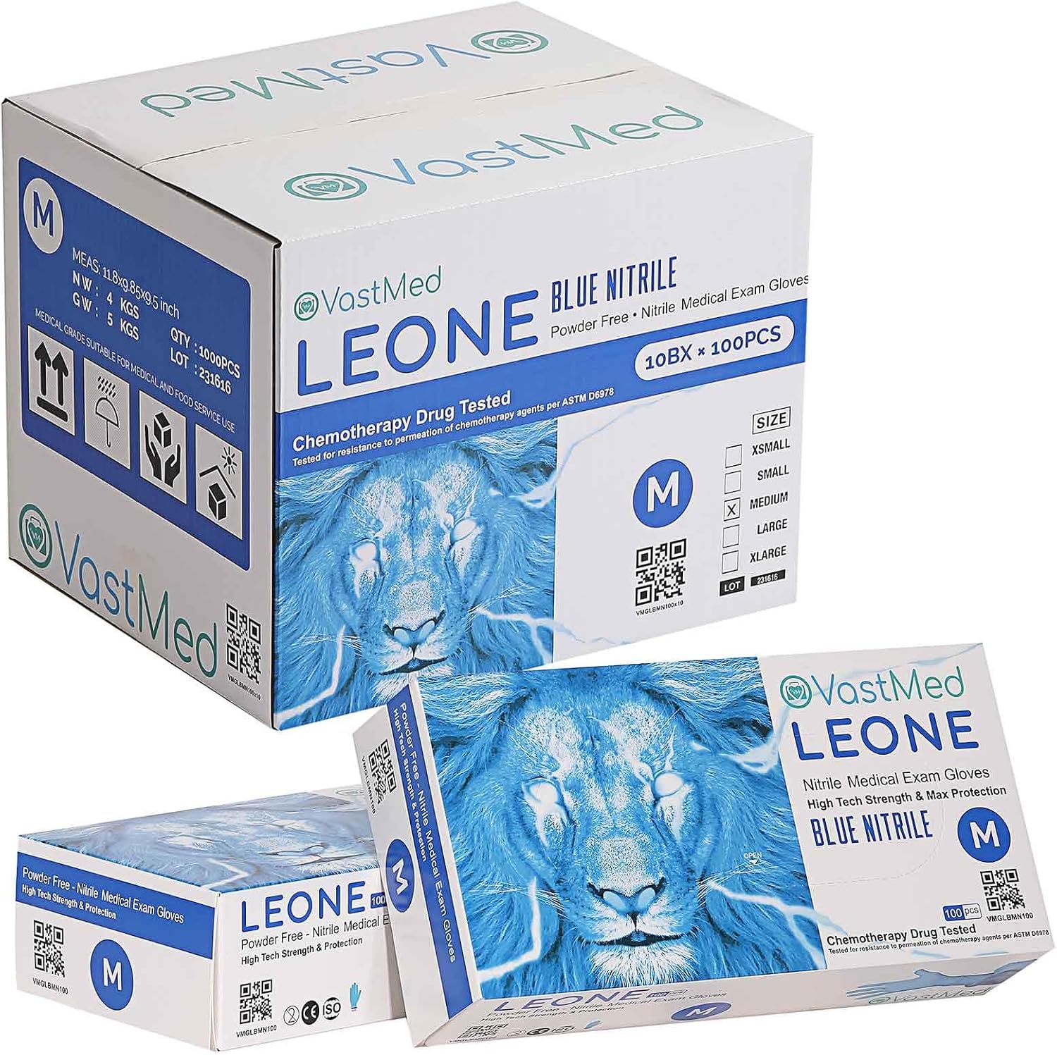 Dental Grade Examination Leone Nitrile Gloves 4.0G Finger Tips Texture Latex Free Professional Grade Gloves