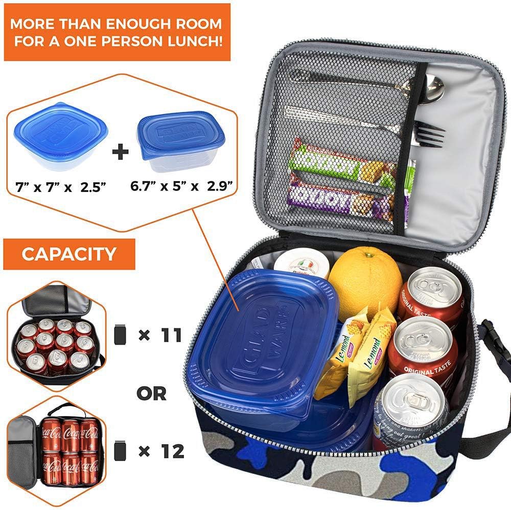 Fiambrera aislada – Lonchera reutilizable – Bolsa térmica aislada de almuerzo para mujeres, hombres, niños, oficina, trabajo, escuela, picnic,