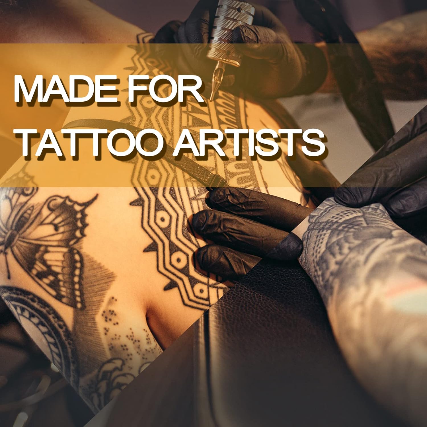 Yuelong Kit de máquina de tatuaje, kit profesional de máquina rotativa de tatuaje con fuente de alimentación, 40 piezas, cartuchos de tatuaje,