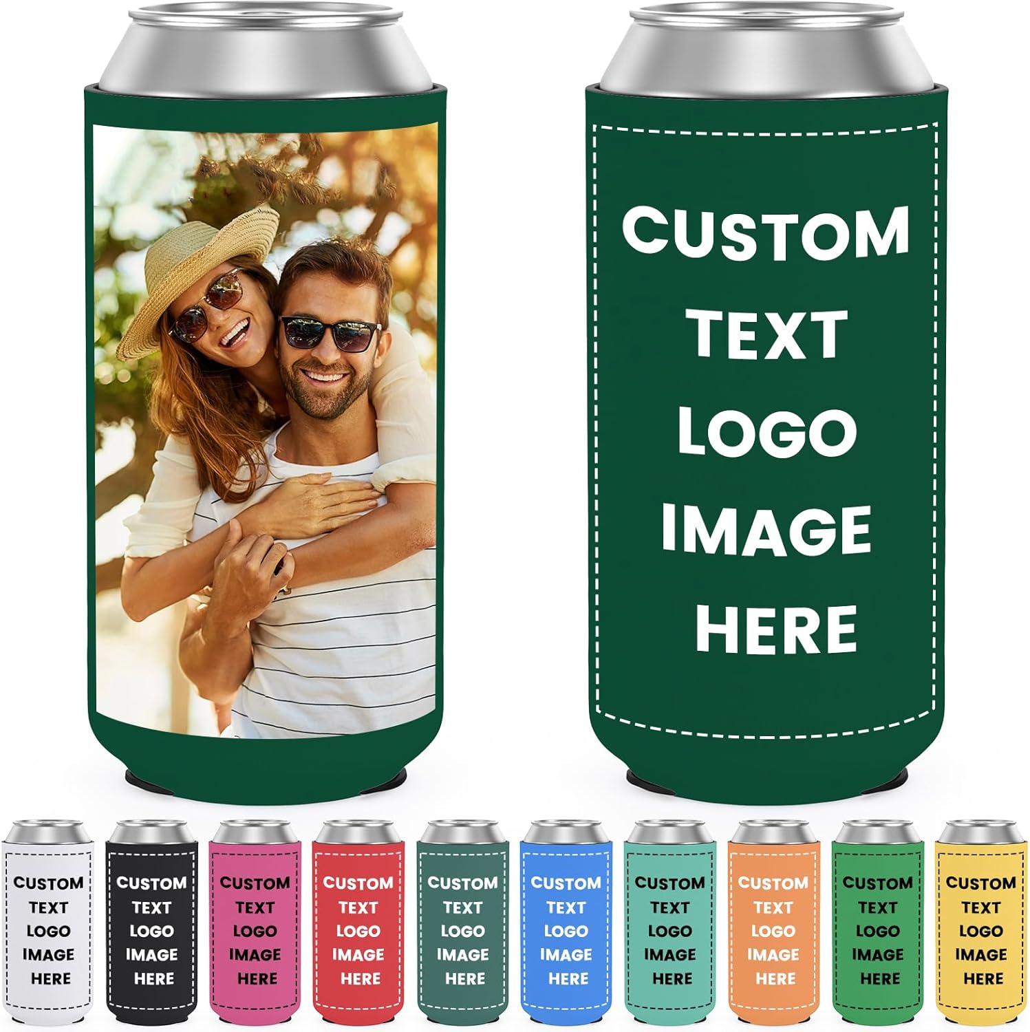 20 fundas delgadas para enfriar latas, enfriadores de bebidas reutilizables con aislamiento a granel personalizables para botellas de agua,