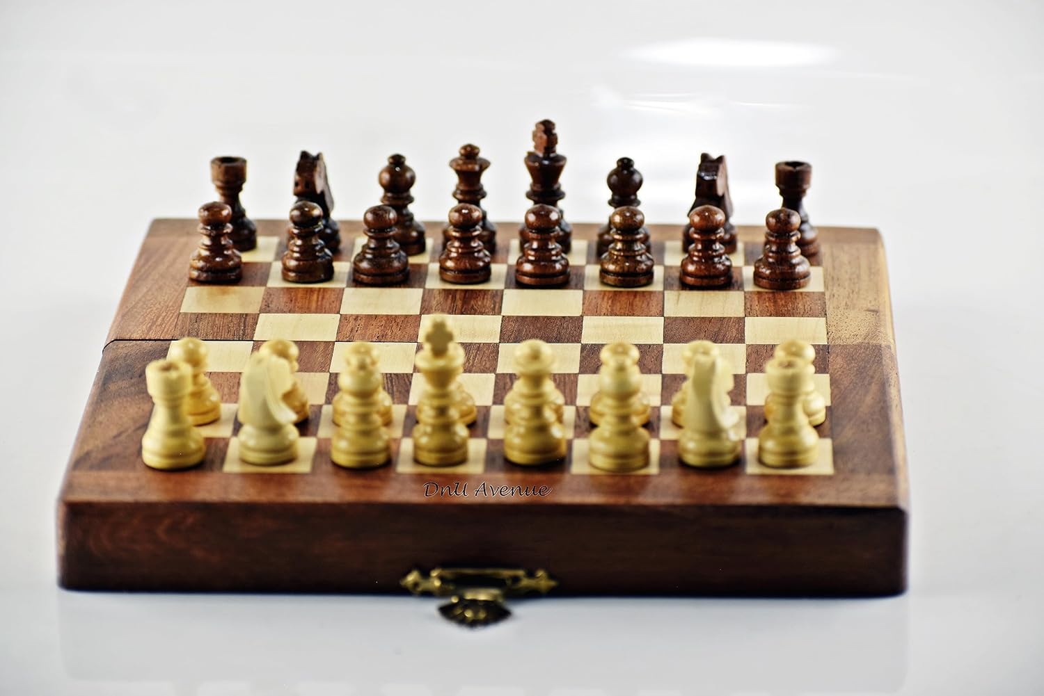 Juego de tablero de ajedrez magnético de madera para adultos y niños, juego de mesa, tamaño tablero de ajedrez plegable de 7 pulgadas, tablero