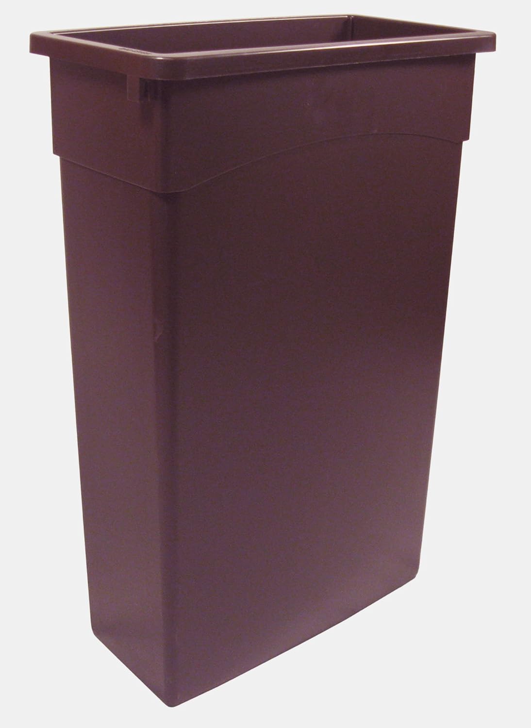Continental 8322BN – Recipiente de basura de pared Hugger LLDPE, 23 galones, rectangular, marrón