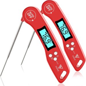 DOQAUS Termómetro digital para carne, paquete de 2 termómetros de lectura instantánea para cocinar, sonda de cocina con pantalla retroiluminada y DOQAUS Termómetro digital para carne, paquete de 2 termómetros de lectura instantánea para cocinar, sonda de cocina con pantalla retroiluminada y