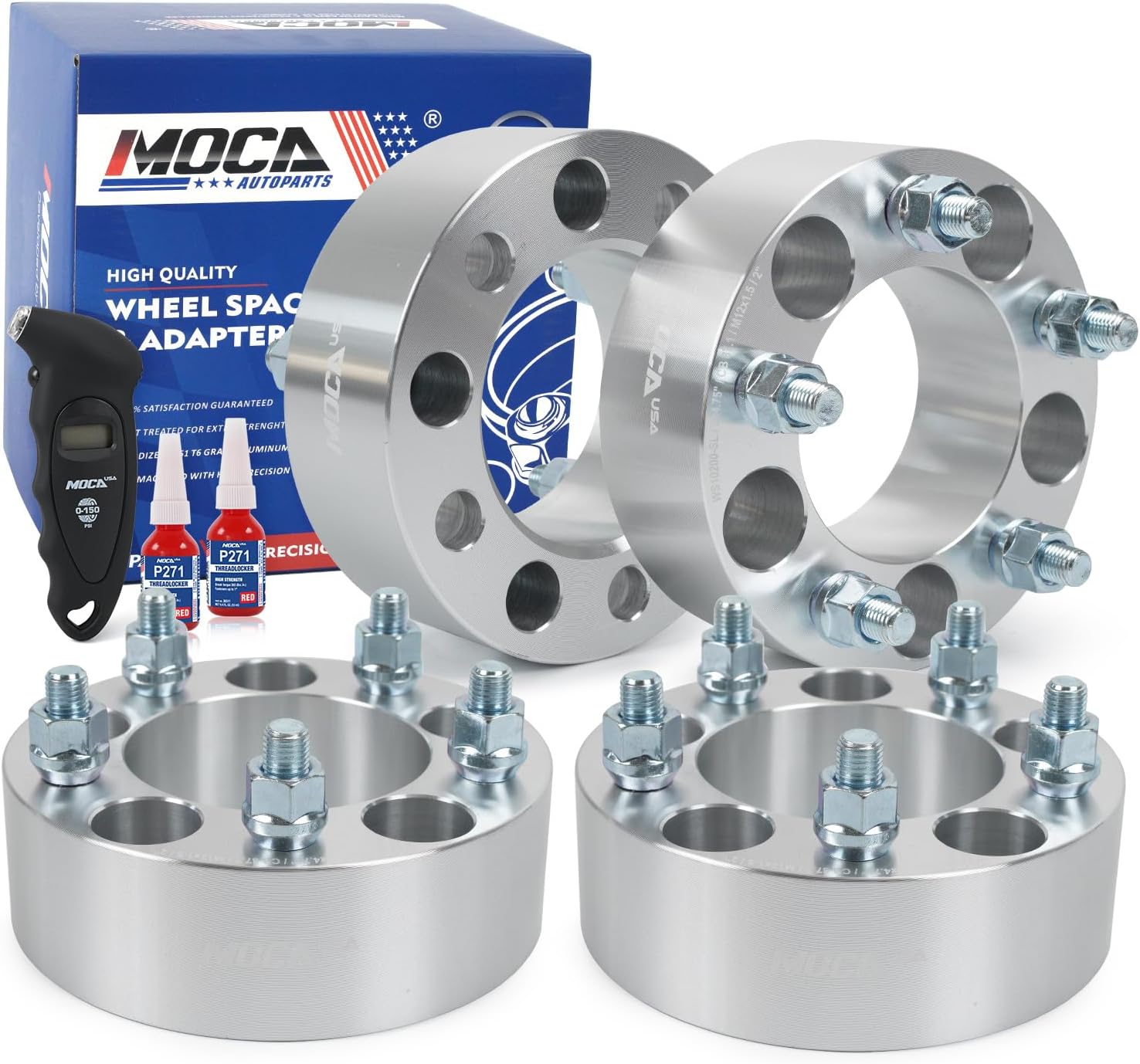 MOCA 2.000 in 5×120.65 espaciadores de rueda centrados (diámetro de 3.429 in)  pernos M12x1.5 aptos para Chevrolet Corvette S10 Camaro y para GMC