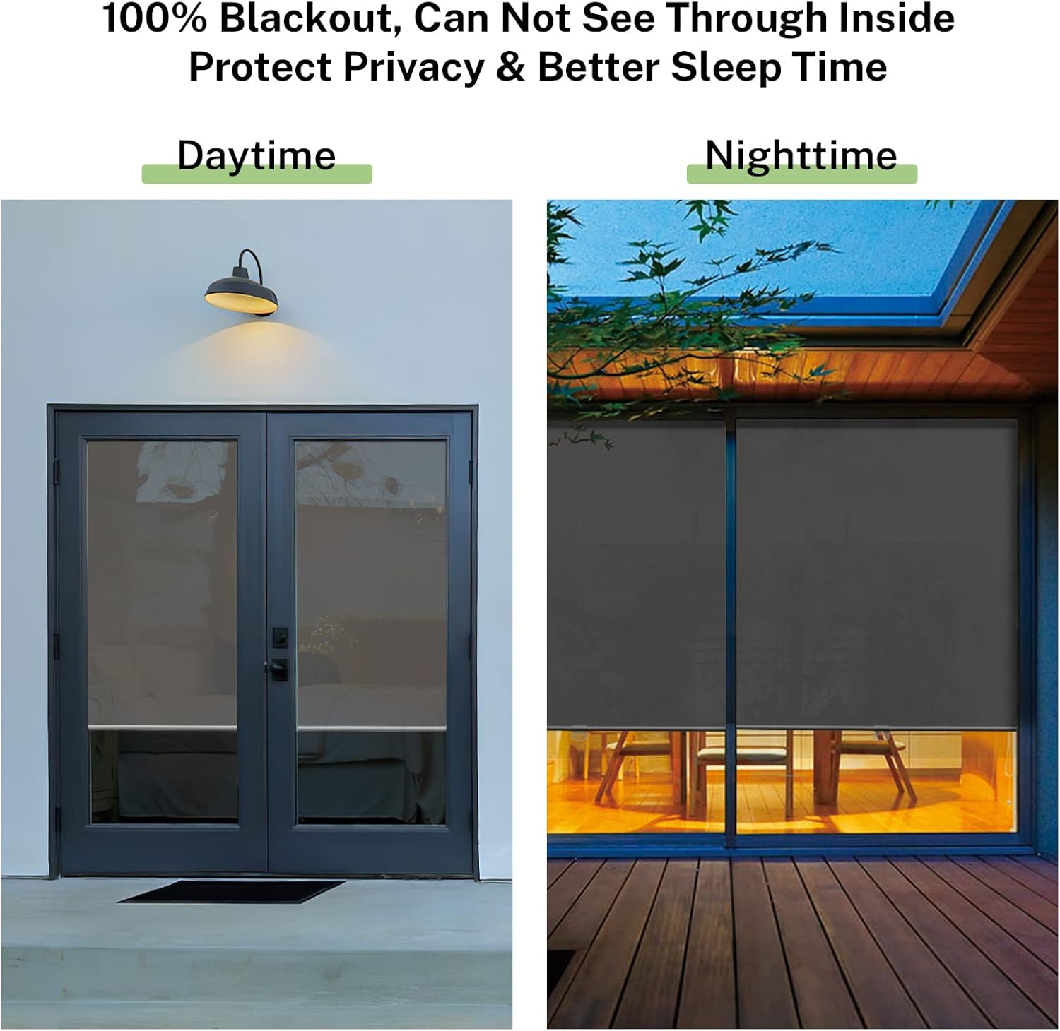 MiLin Persianas enrollables sin cordones para ventanas del hogar, oscurecimiento de la habitación, impermeables, con aislamiento térmico, persianas