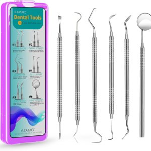 CATACC PRO Herramientas dentales, púa dental, kit de higiene dental, kit de herramientas de limpieza dental de acero inoxidable con raspador de CATACC PRO Herramientas dentales, púa dental, kit de higiene dental, kit de herramientas de limpieza dental de acero inoxidable con raspador de