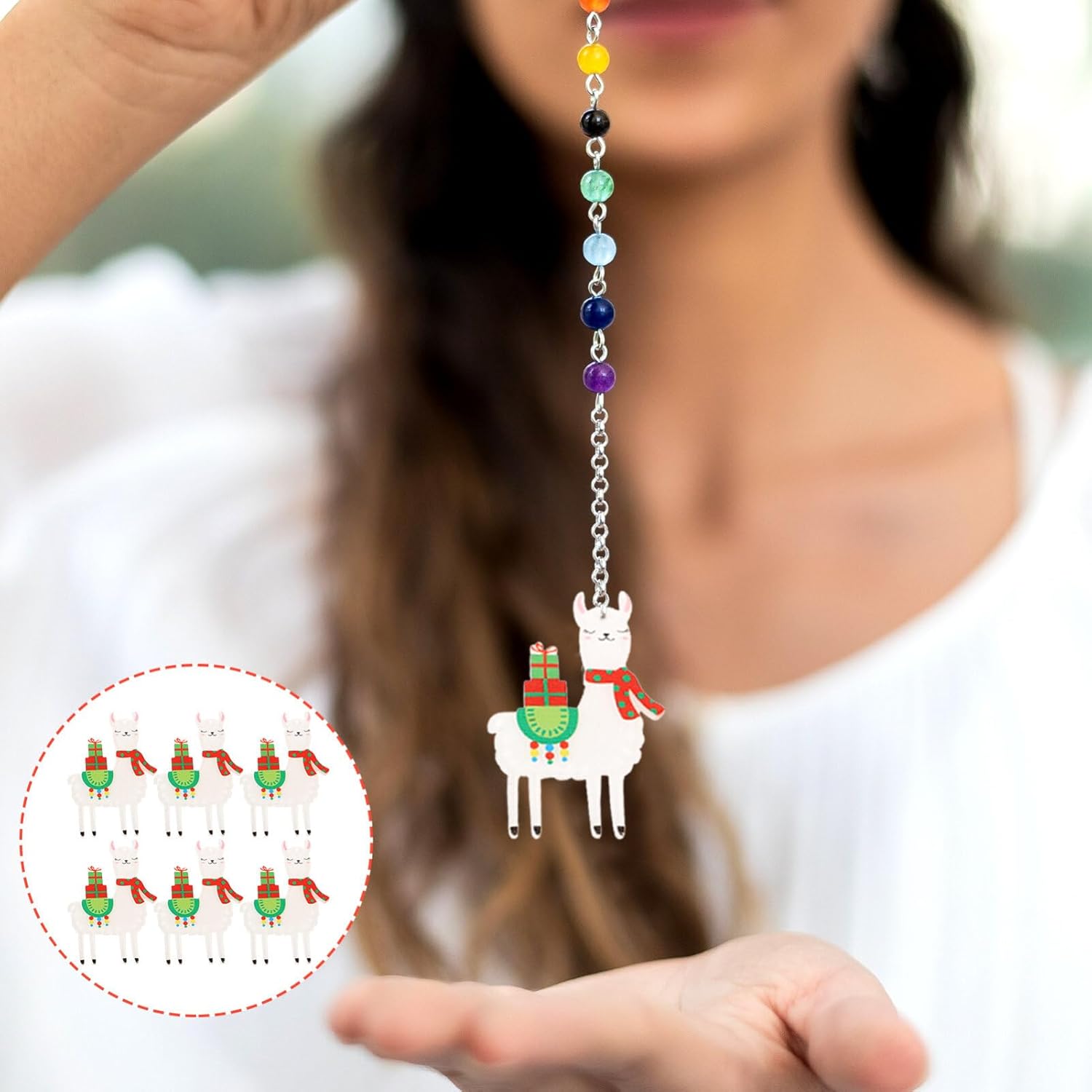 EXCEART 10 dijes colgantes de alpaca, abalorios únicos de alpaca de Navidad, cuentas acrílicas para hacer collares, aretes, joyería