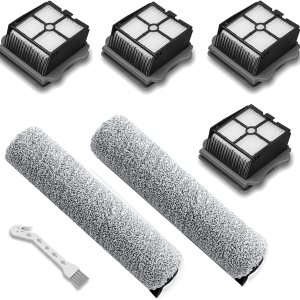 BeNtli Piezas de repuesto para aspiradora inalámbrica, paquete de 2 rodillos de cepillo + 4 filtros de vacío, compatibles con Tineco IFloor 3Floor BeNtli Piezas de repuesto para aspiradora inalámbrica, paquete de 2 rodillos de cepillo + 4 filtros de vacío, compatibles con Tineco IFloor 3Floor