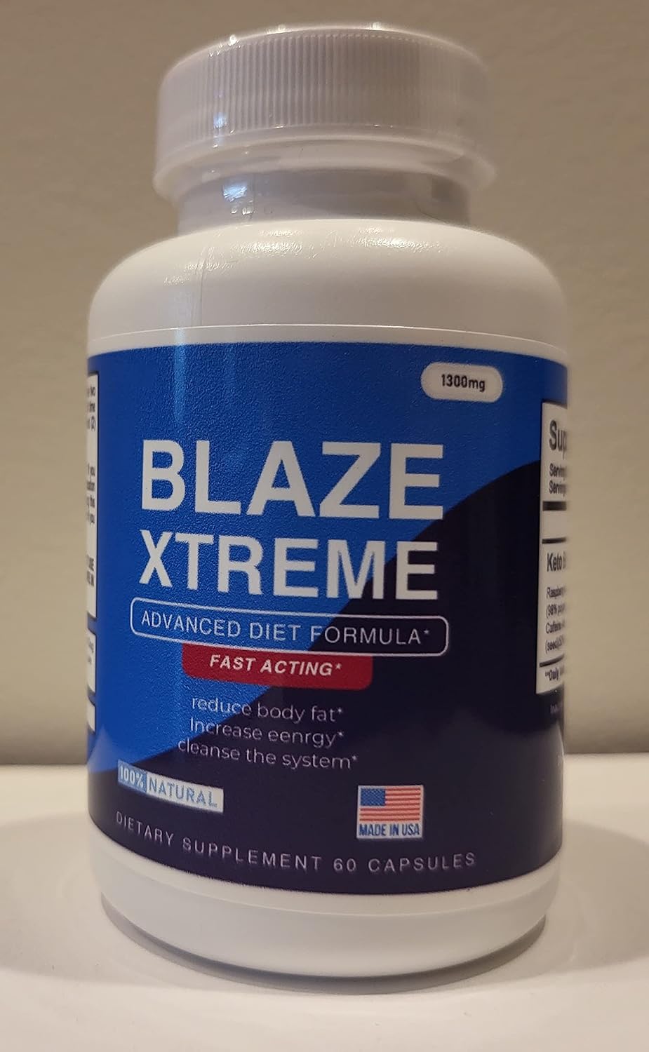 (oficial) Blaze Xtreme Keto, fórmula avanzada fuerte de 1300 mg, fabricado en los Estados Unidos, (1 botella), suministro para 30 días