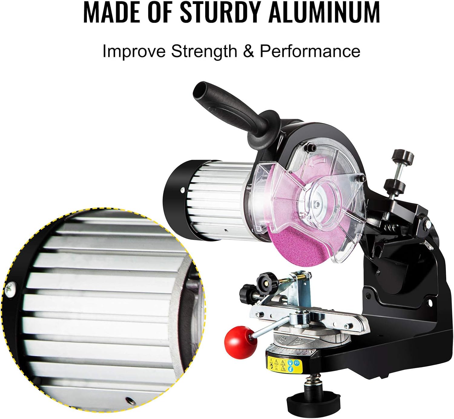 VEVOR Afilador eléctrico de motosierra de 230 W, amoladora de cadena de 3000 RPM, amoladora de cadena de sierra con muelas abrasivas de 18 y 316