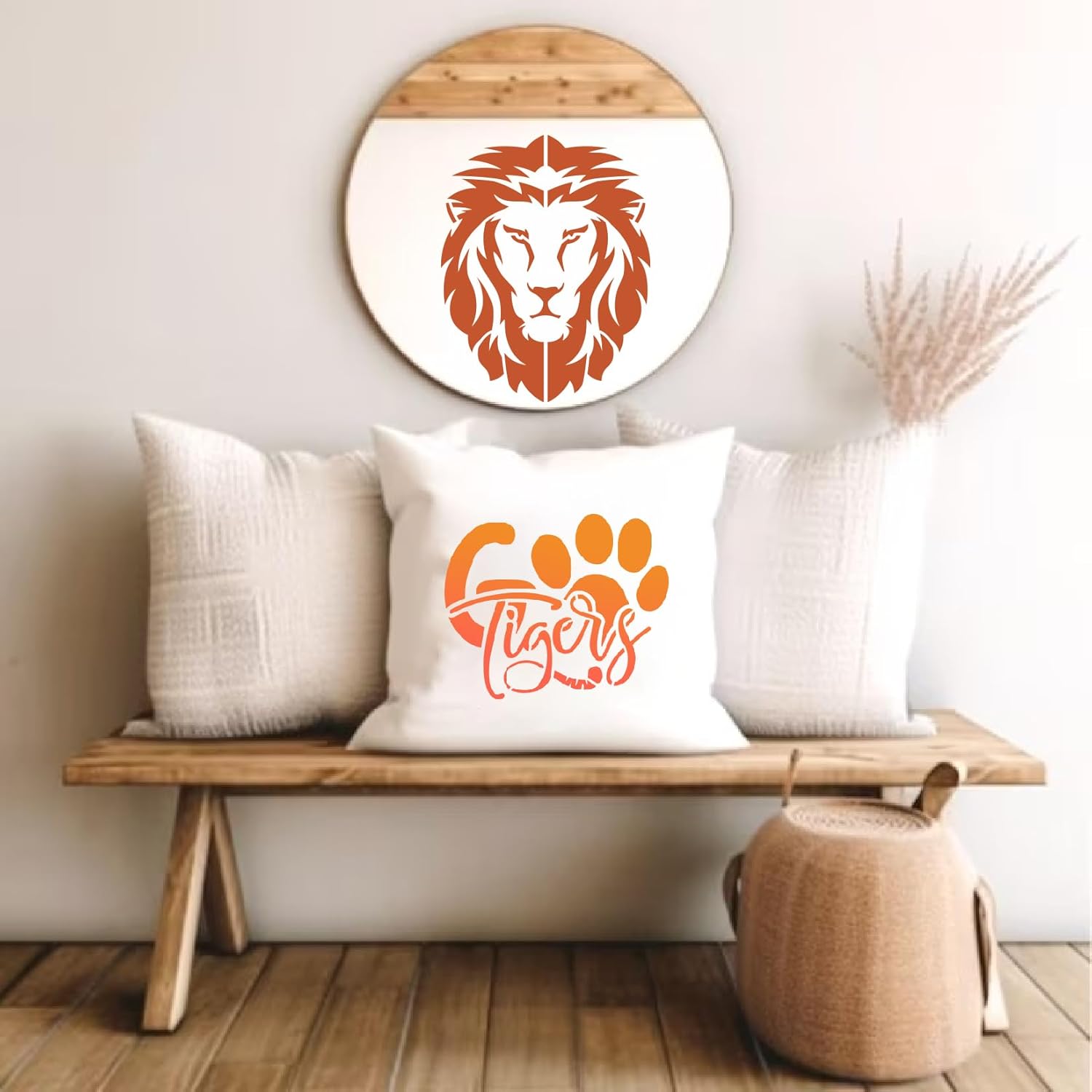 yhslmh Plantillas de tigre de león para pintar sobre madera, plantilla reutilizable de pintura en aerosol de animales para niños, manualidades,