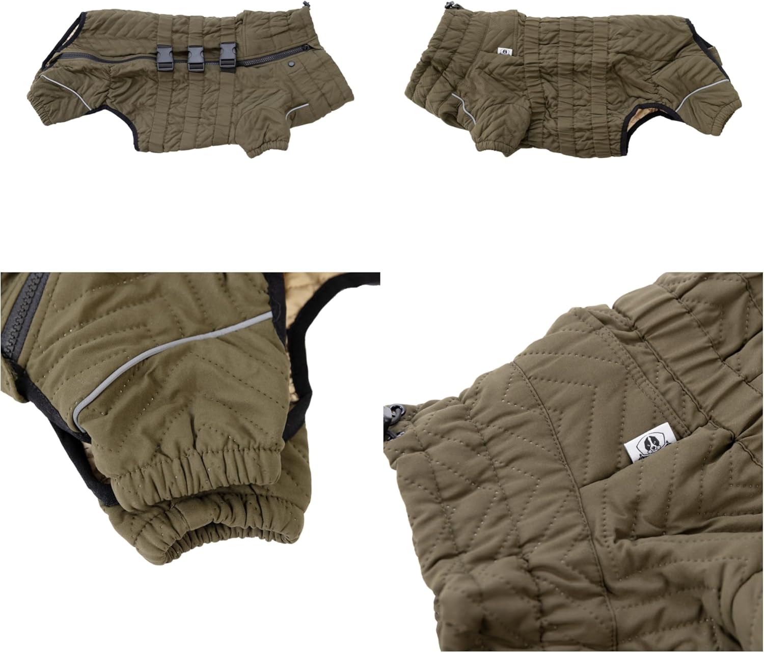 Abrigo cálido para perro, chaleco de doble capa para perro, 4 patas cubiertas, resistente al viento, impermeable, reflectante, chaleco cálido para
