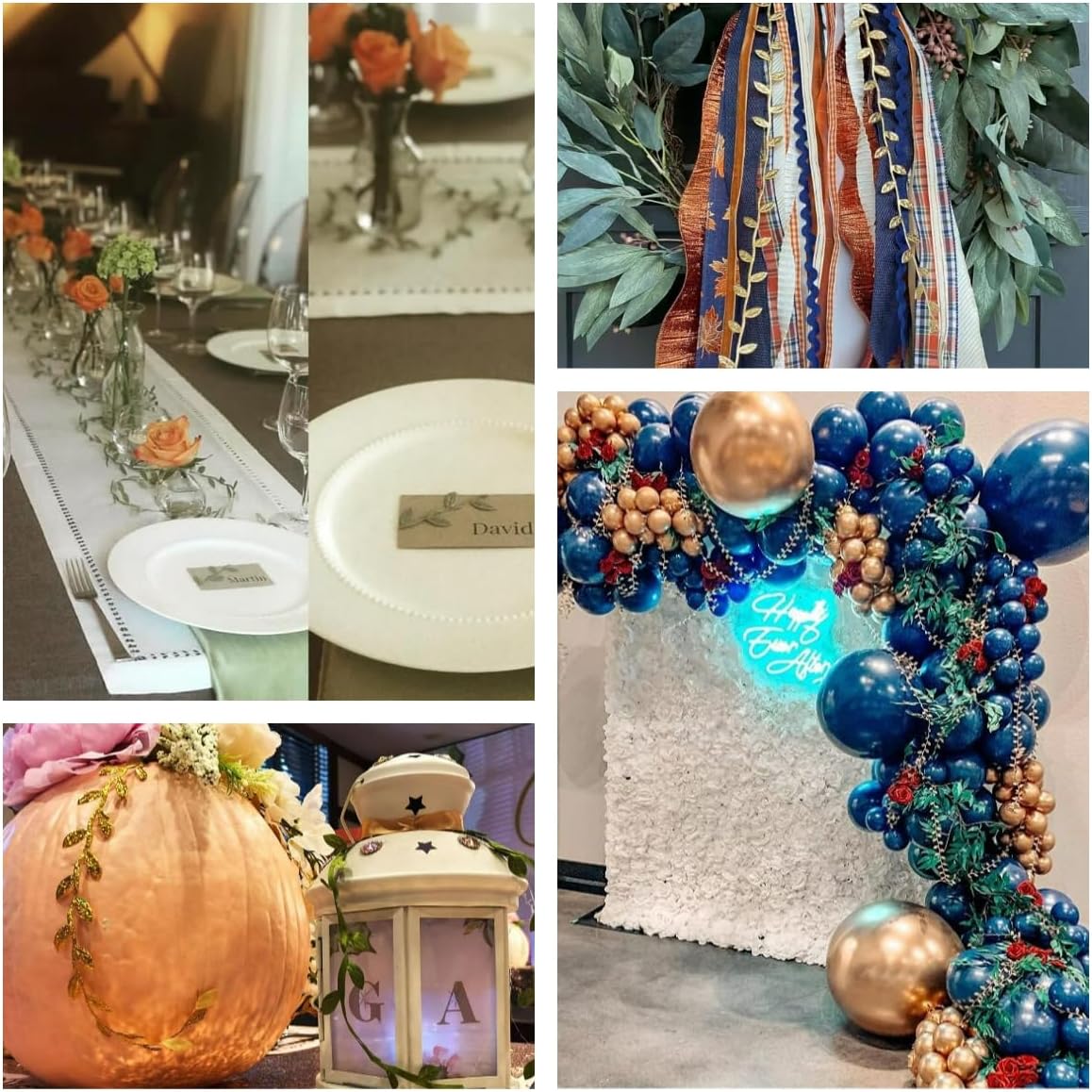 Cinta de hojas doradas de 10 yardas, cuerda de hojas artificiales para guirnalda, envoltura de regalos, fiesta, boda, decoración del hogar