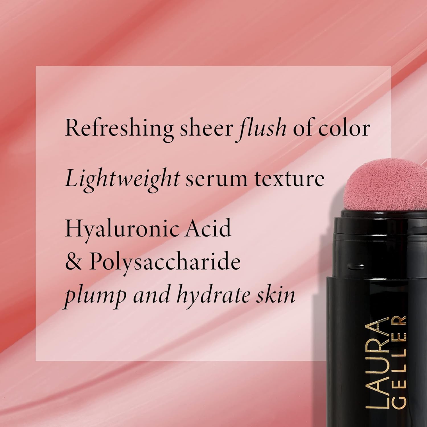 LAURA GELLER NEW YORK Suero Blush para mejillas, rosa refrescante + pincel para rubor en ángulo