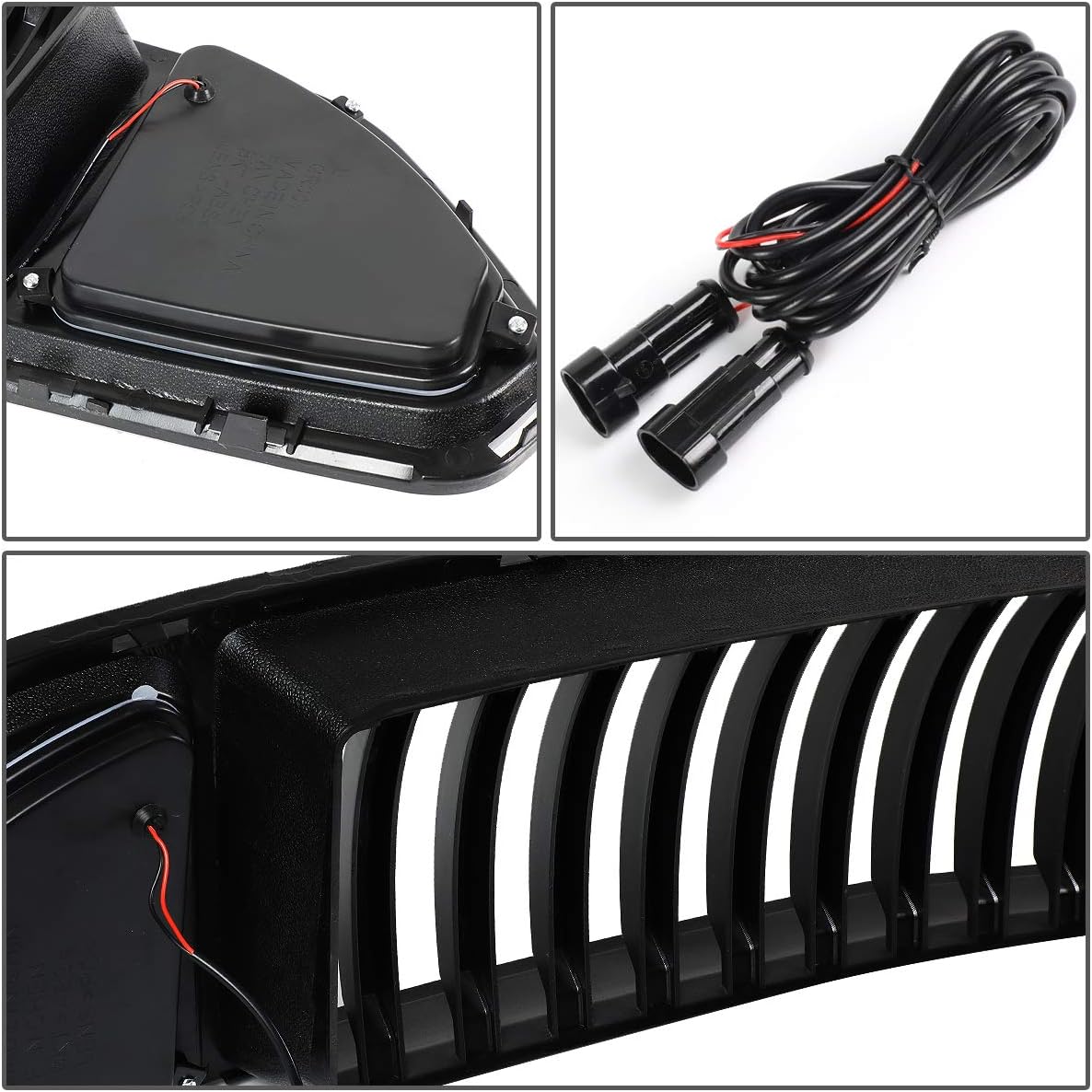 DNA MOTORING GRF-LB-FM15-2 – Rejilla superior triangular LED DRL para parachoques delantero, para parachoques delantero, compatible con Ford Mustang