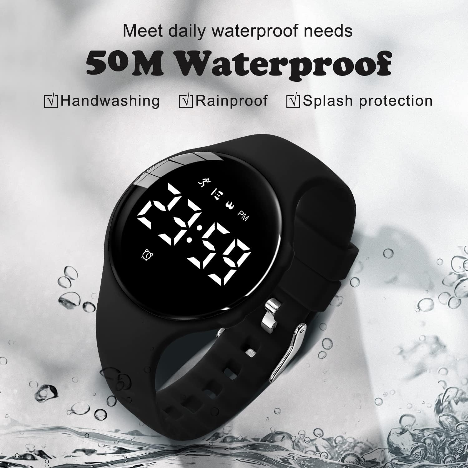 NN BEN NEVIS Reloj digital para niños y niñas, reloj deportivo con rastreador de fitness, reloj despertador, cronómetro, sin aplicación y resistente