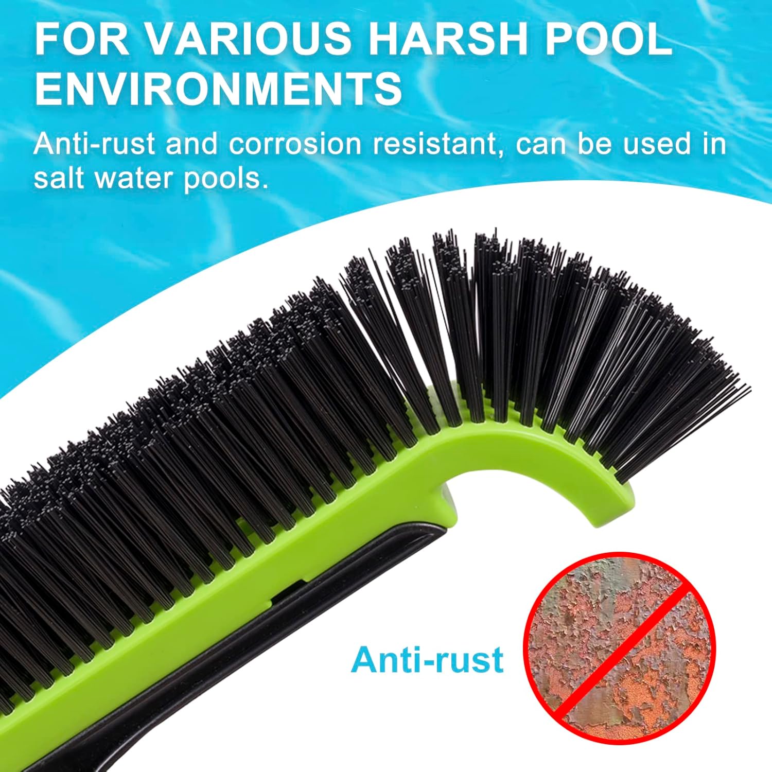 Sepetrel Cabezal de cepillo de piscina mejorado para limpiar paredes de piscina, cepillos de limpieza de piscina resistentes para enterradosobre el