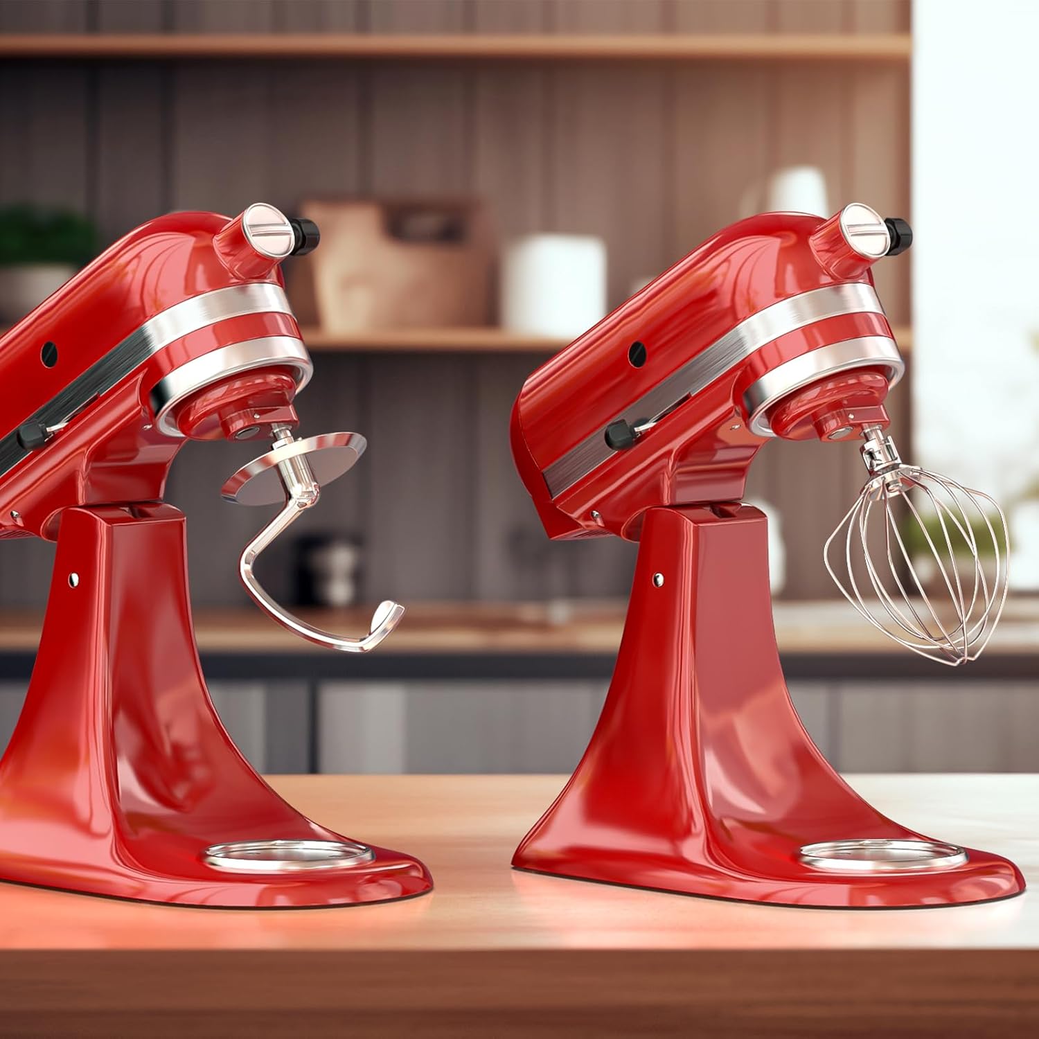 Gancho de masa de acero inoxidable pulido y accesorio de batidor de 6 hilos para Kitchenaid 4.5-5 cuartos de galón, para accesorios Kitchenaid para