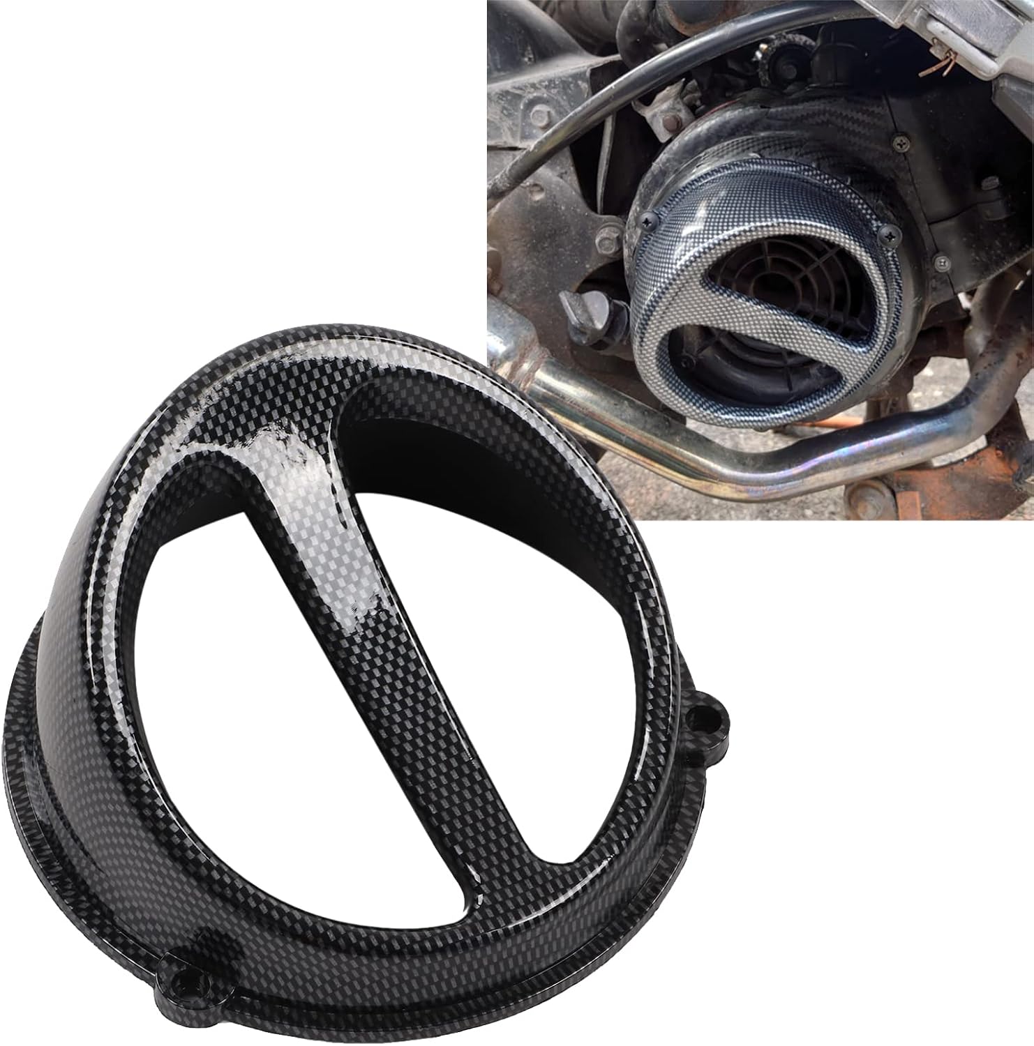 Reemplazo de la cubierta del ventilador de refrigeración del motor de estilo de fibra de carbono para GY6 125cc 150cc 152QMI 157QMJ motocicleta