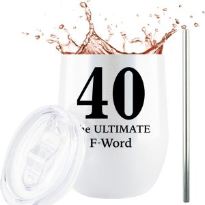 JENVIO Regalos de 40 cumpleaños  40 is the Ultimate F Word  Vaso de acero inoxidable para hombres, mujeres, marido, esposa, ella, regalo de vino de JENVIO Regalos de 40 cumpleaños  40 is the Ultimate F Word  Vaso de acero inoxidable para hombres, mujeres, marido, esposa, ella, regalo de vino de
