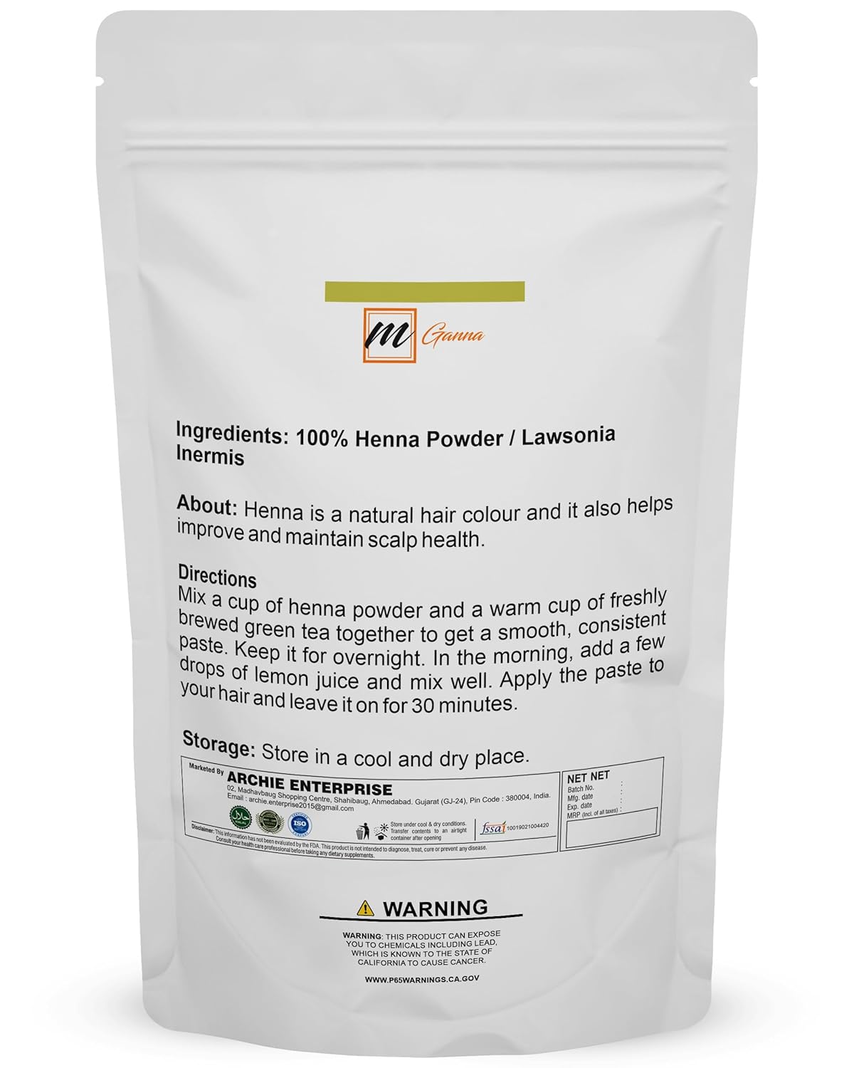 Polvo de henna 100% natural puro Lawsonia inermis para tinte y color para el cabello, sin gluten, sin parabenos, sin rellenos, sin sulfatos, sin PPD