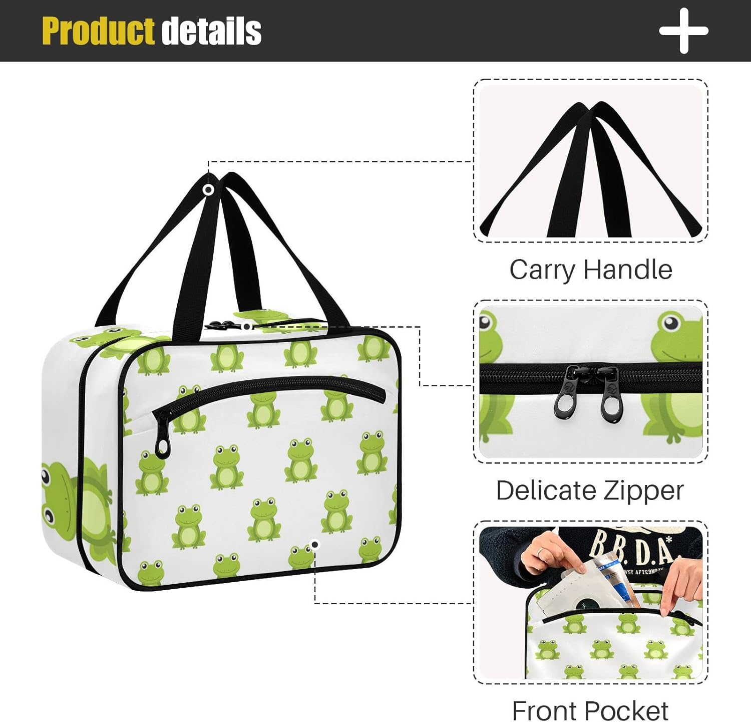 Neceser para mujer, organizador de maquillaje de viaje con gancho para colgar, bolsas de cosméticos para mujeres y hombres, bolsa de viaje para