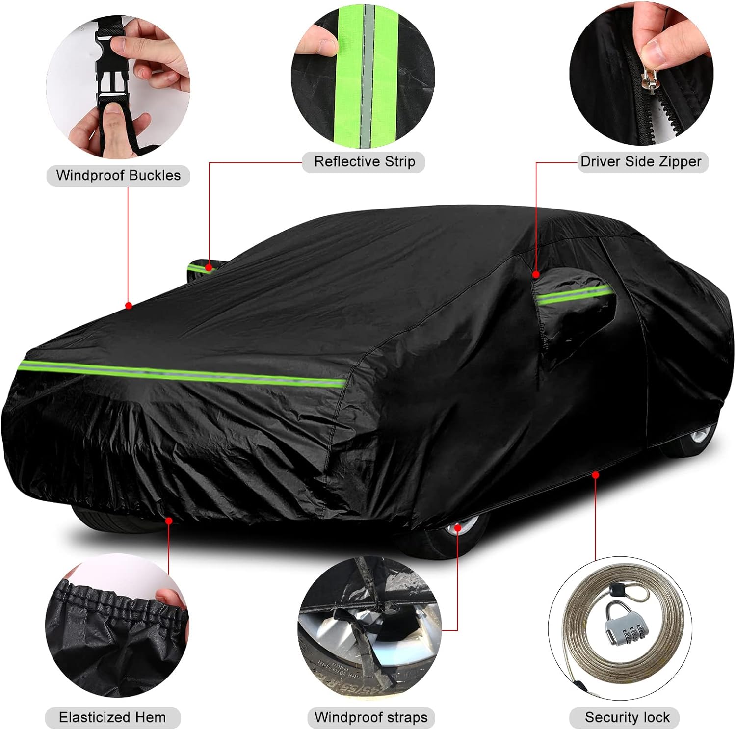 Fundas impermeables para automóvil de repuesto para Subaru Legacy 2014-2024, 6 capas para todo tipo de clima, ajuste personalizado, con puerta con