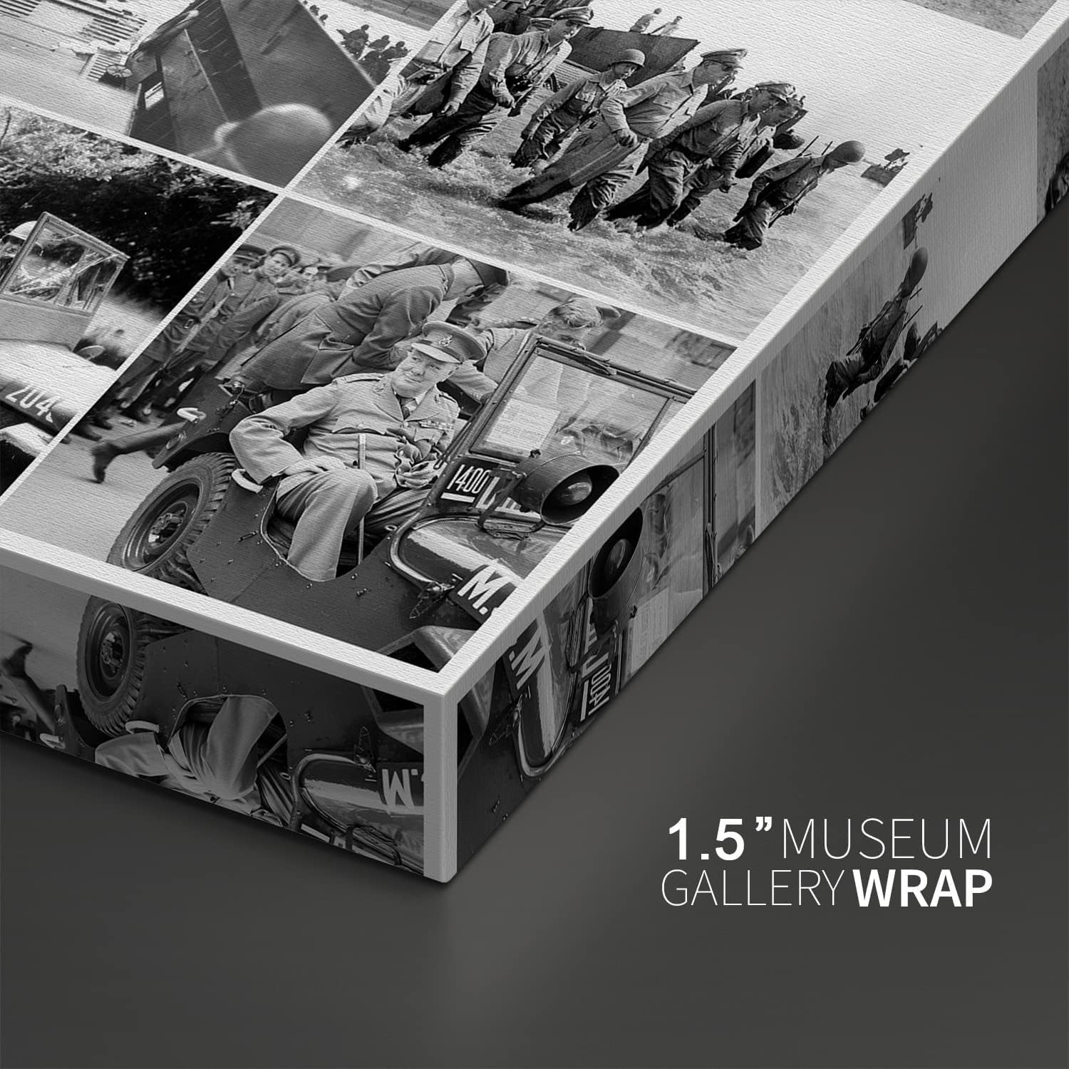 artprints1stop Lienzo impreso para pared, collage de fotografía de la Segunda Guerra Mundial, 36 x 24 pulgadas