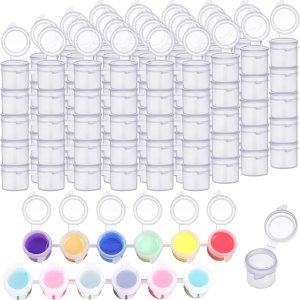 120 macetas de pintura con tapas, 0.2 fl oz0.17 onzas, macetas grandes vacías con tapas, contenedor de pintura acrílica fácil de abrir, tiras de 120 macetas de pintura con tapas, 0.2 fl oz0.17 onzas, macetas grandes vacías con tapas, contenedor de pintura acrílica fácil de abrir, tiras de