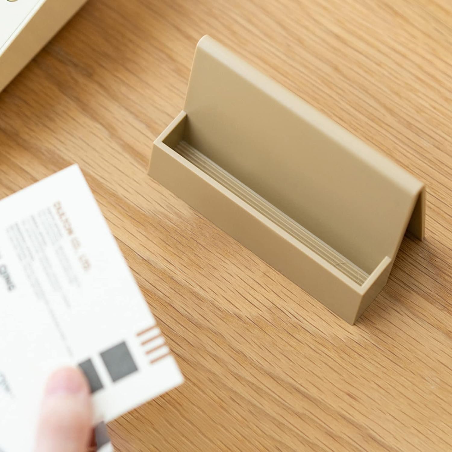 Hilsayum Soporte para tarjetas de visita, organizador vertical de tarjetas, organizador de escritorio, suministros de oficina para mesa, espacio de