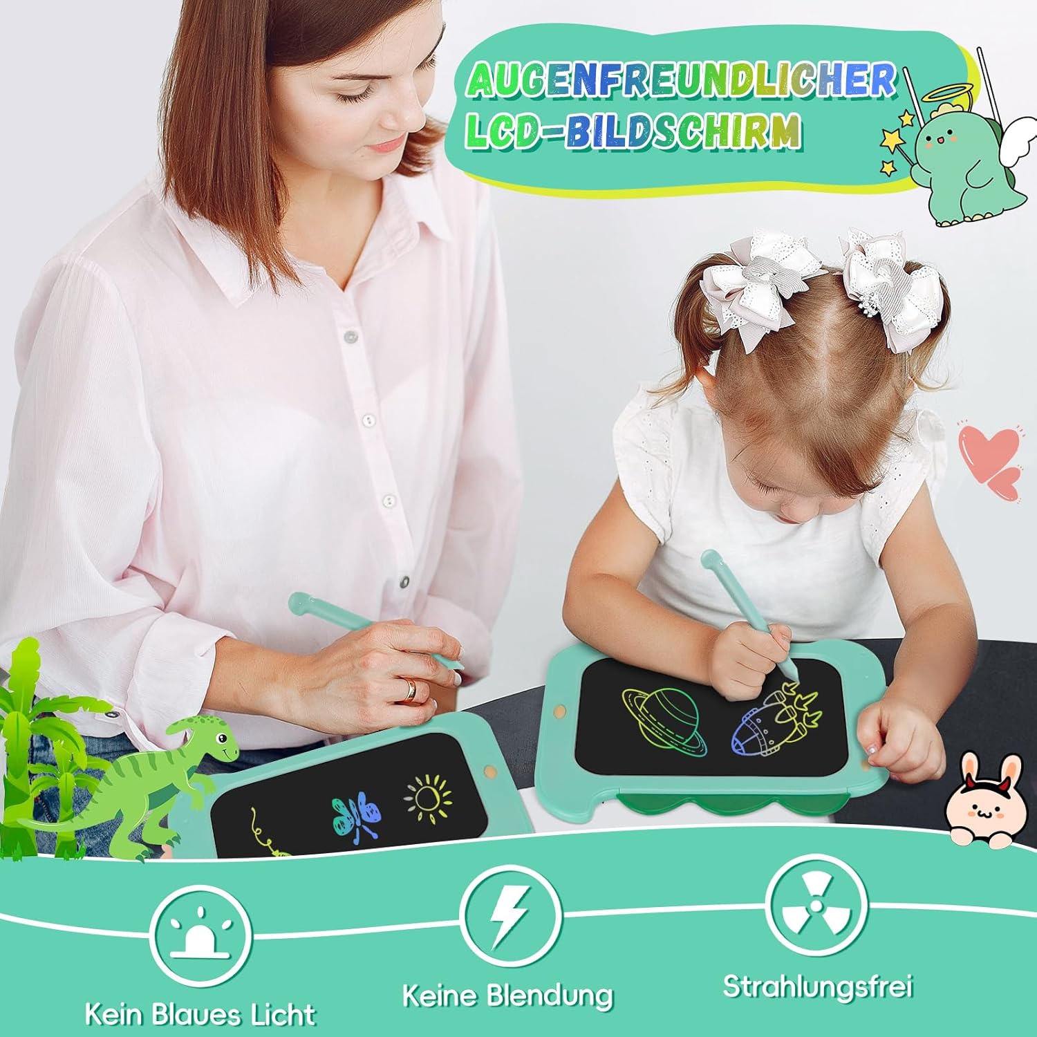 bemece Tableta de escritura LCD para niños, tablero de dibujo de garabatos de pantalla colorida de 8.5 pulgadas, tableta de dibujo electrónica