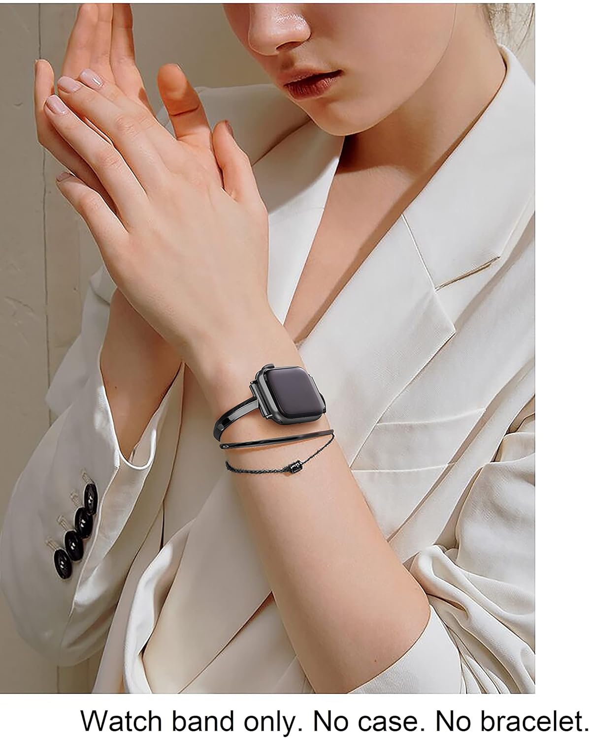 PlusRoc Correa de acero inoxidable compatible con Apple Watch Band de 1.496 in 1.575 in 1.614 in 1.654 in 1.732 in 1.772 in iWatch SE Series 9 8 7 6