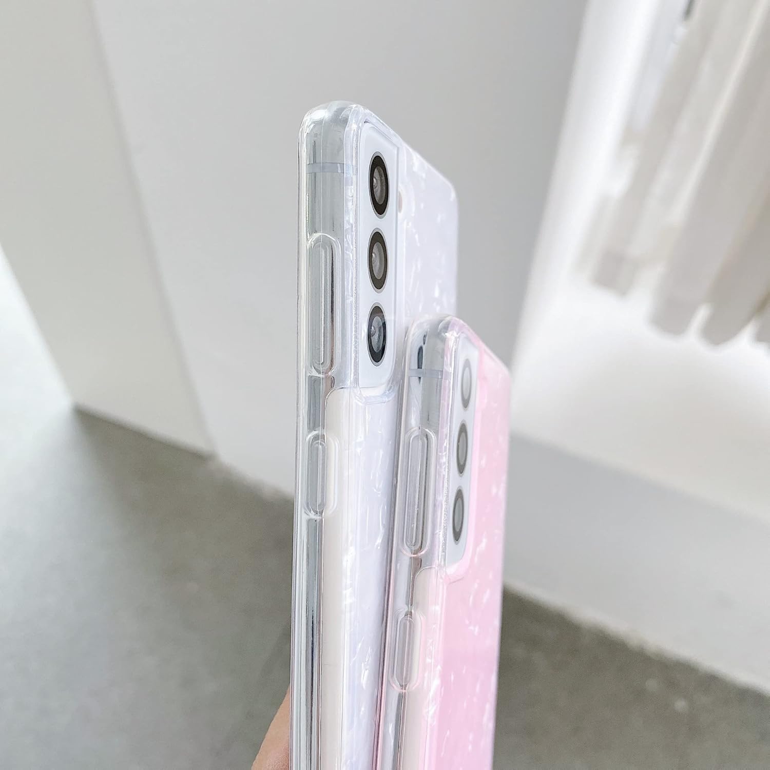 YTanazing Samsung Galaxy S23 Plus – Funda protectora con purpurina para mujer, diseño de mármol ópalo, bonito diseño brillante, funda protectora