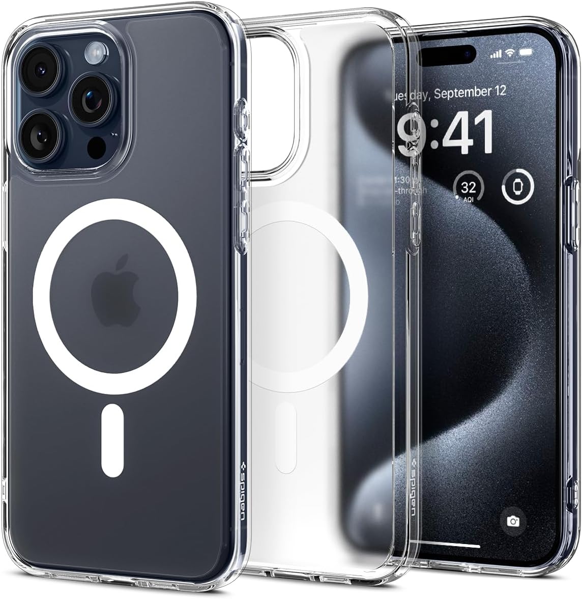 Spigen MagFit – Funda magnética ultra híbrida diseñada para iPhone 15 Pro Max, antiamarilleo protección de grado militar compatible con MagSafe