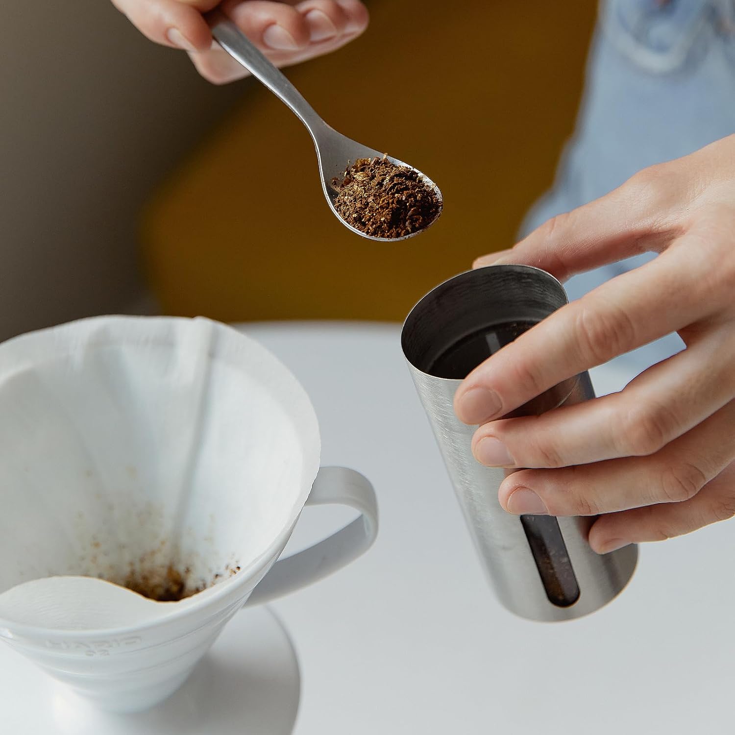 Filtros de café de papel, 200 unidades, desechables, para café preparado a mano (blanco, grande)