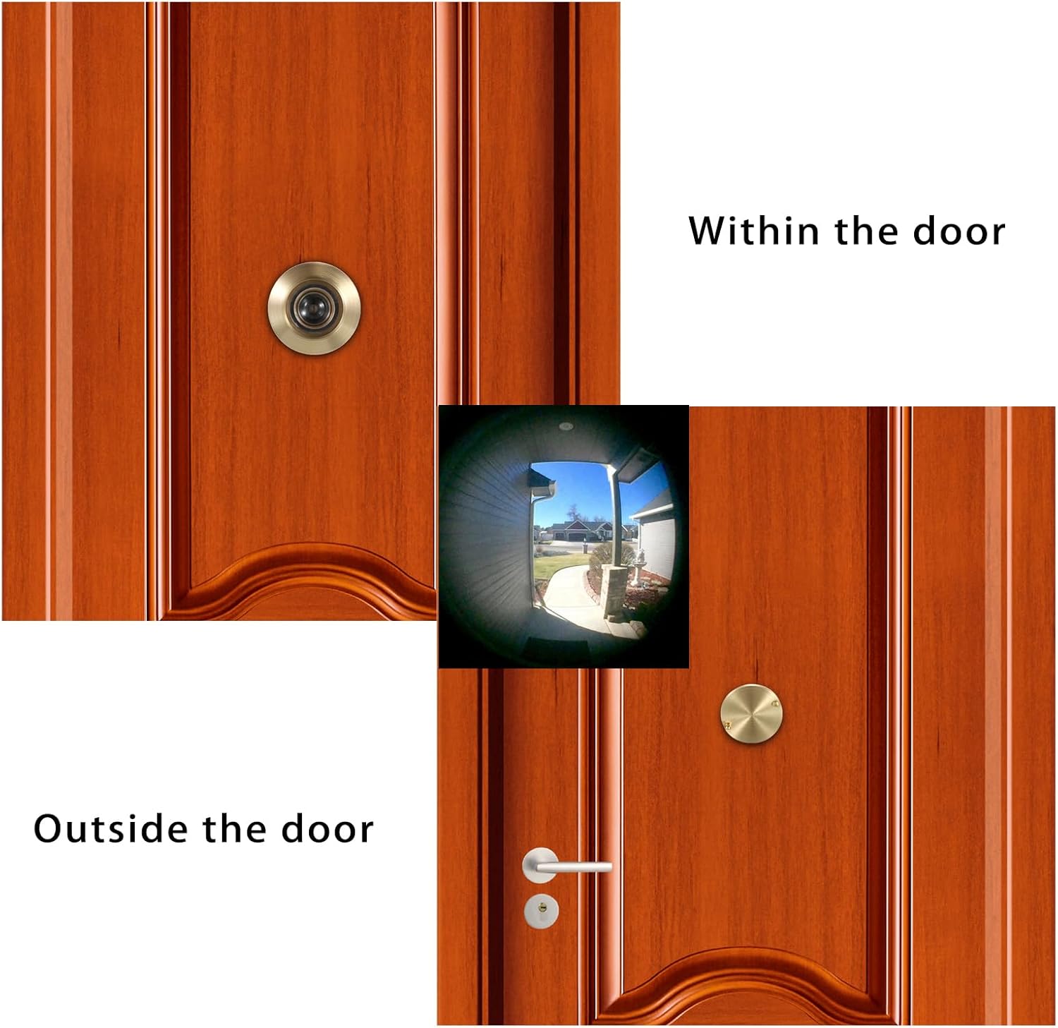 Sumnacon Visor de puerta grande de 220 grados con cubierta de privacidad giratoria resistente, mirilla de seguridad de latón macizo para puertas de